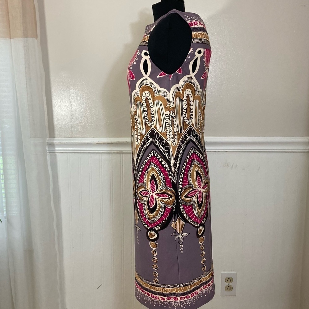 Suzi Chin for Maggie Boutique Sleeveless Dress with an abstract, artsy print s 6 - Picture 4 of 9